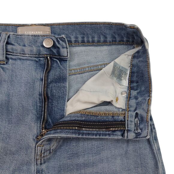 Everlane The Way High Jean Womens 27 Blue Raw Hem Organic Cotton Straight Leg. - Picture 4 of 13